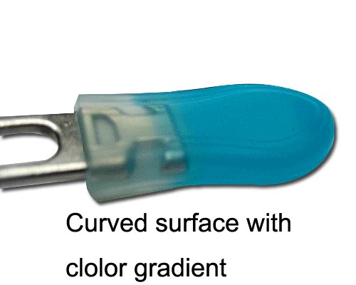 Silicone covered metal product- Curved surface with color gradient