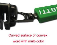 Silicone covered metal product-Curved surface of convex word with multi-color